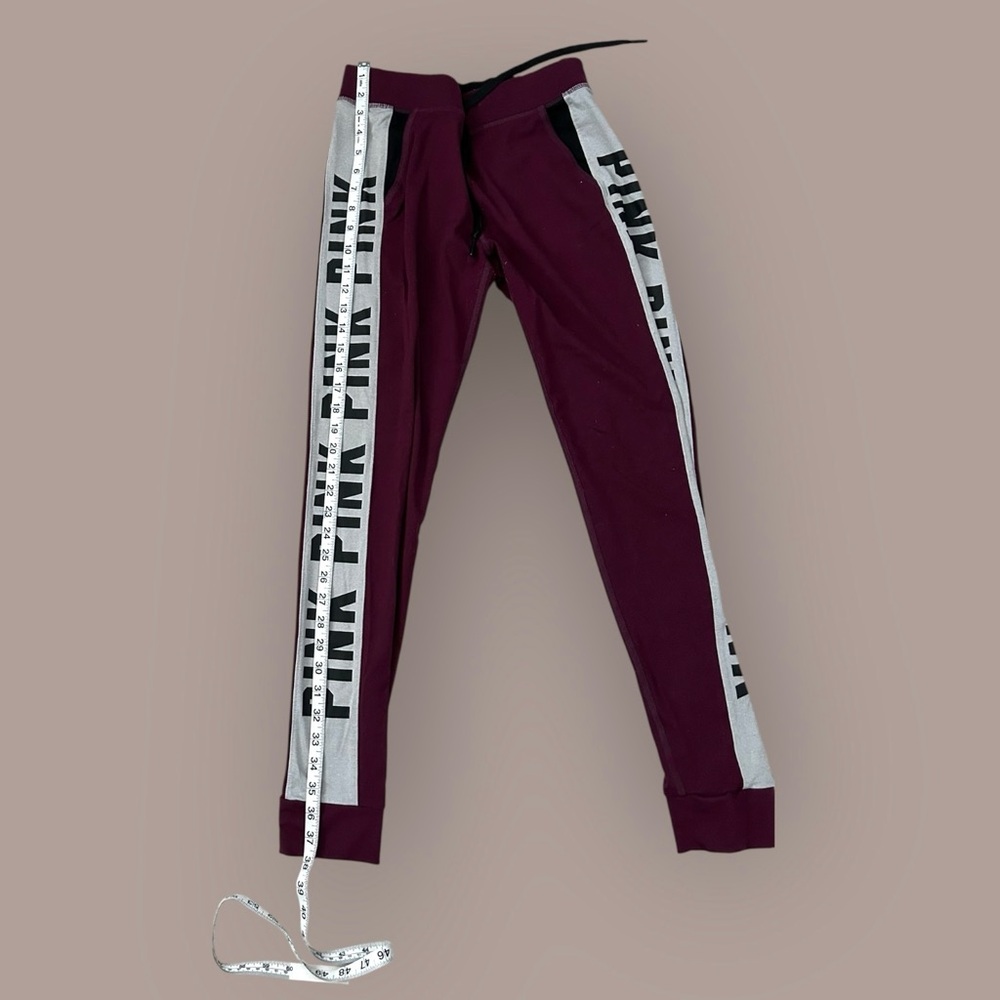 PINK Victoria's Secret Red and Gray Track Joggers - Picture 3 of 5